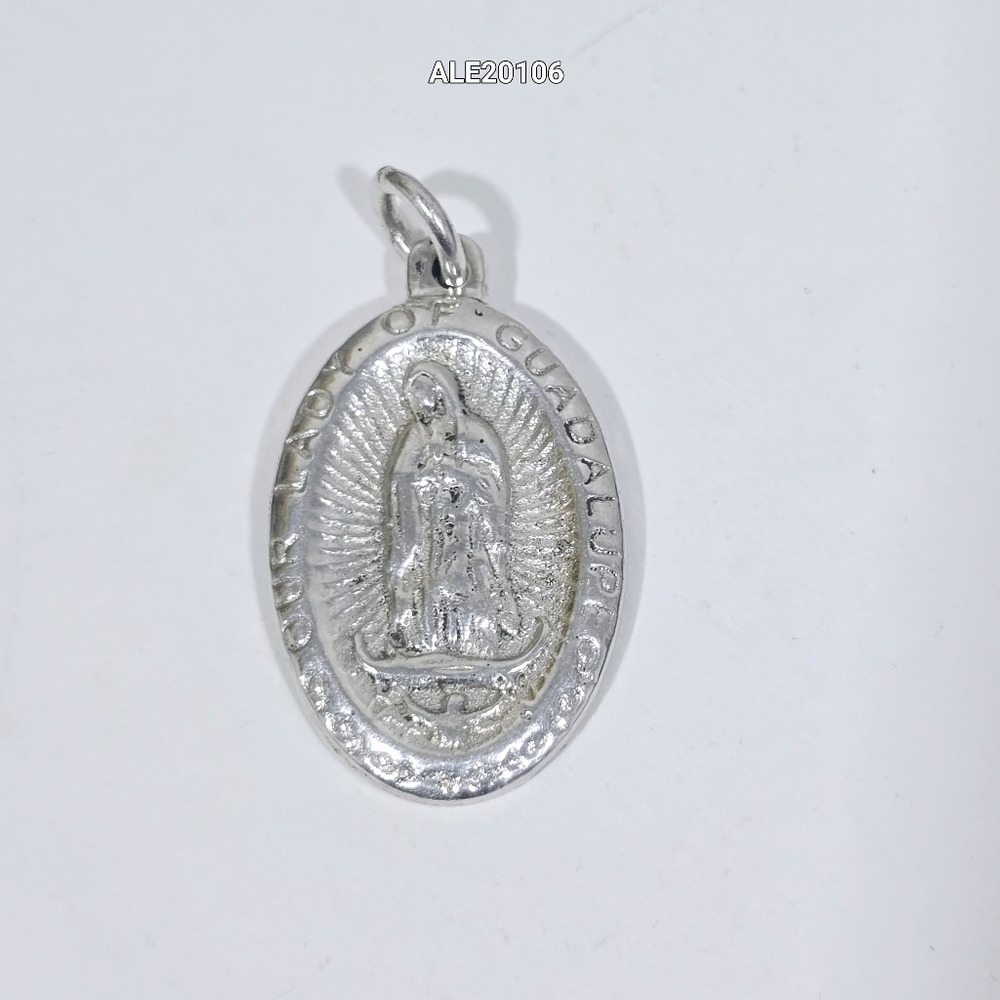Sterling Silver 925 Lady Of Guadalupe Religious Pendant
